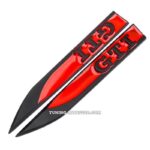 آرم فلزی روی گلگیر GTI مشکی قرمز