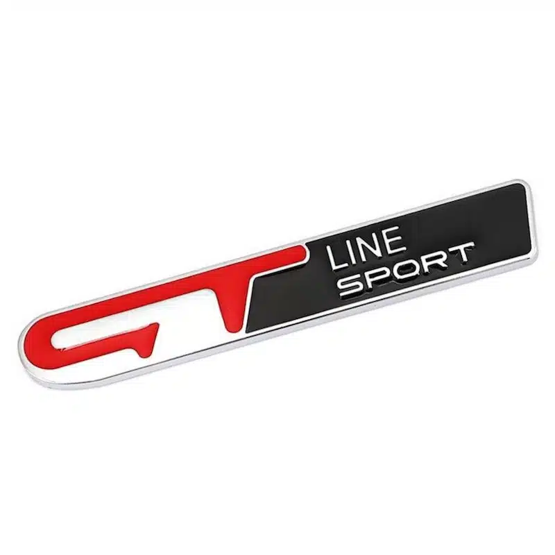 آرم فلزی جی تی لاین اسپرت GT Line Sport قرمز استیل آرم فلزی جی تی لاین اسپرت GT Line Sport