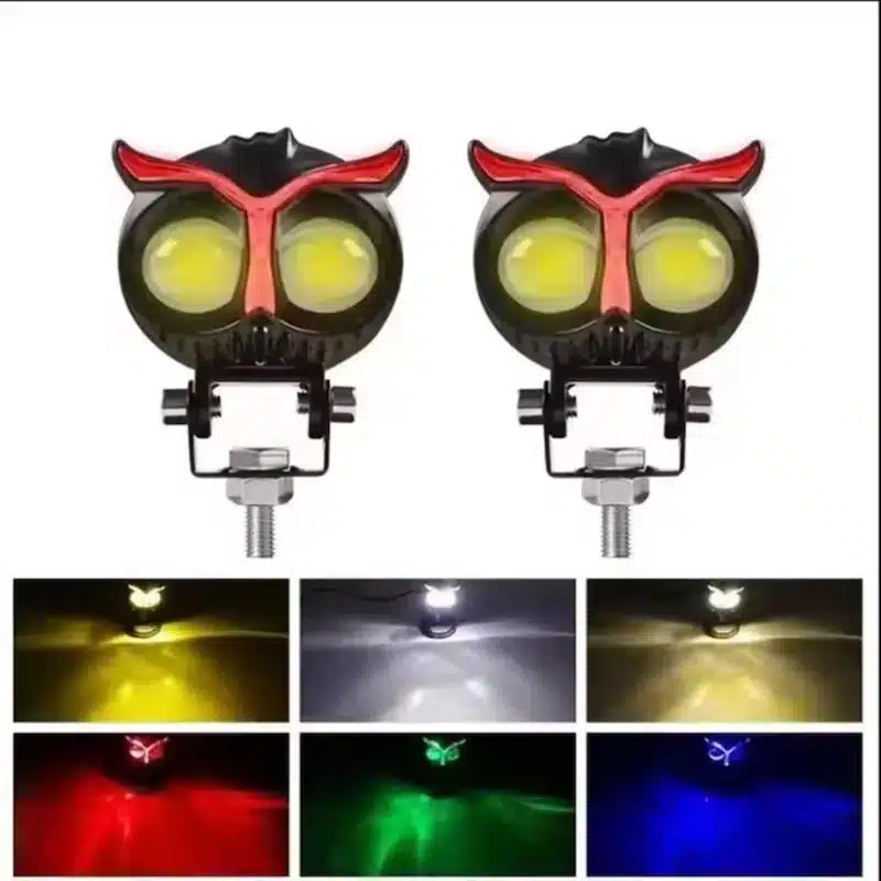پرژکتور آفرودی جغدی دیلات دار RGB فلزی سفید زرد چشمک زن