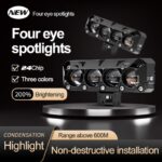 پرژکتور آفرودی ۴ لنز زرد سفید 38 W زیمر محافظ دار