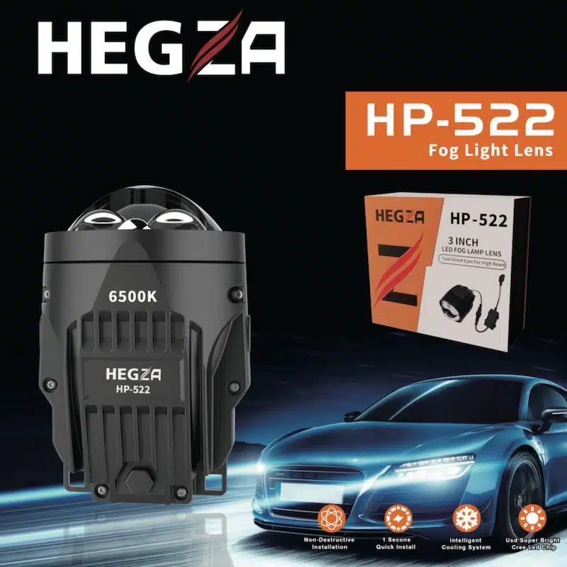 لنز پرژکتور جغدی HP-522 هگزا 6000 کلوین دو چشم نقاب دار