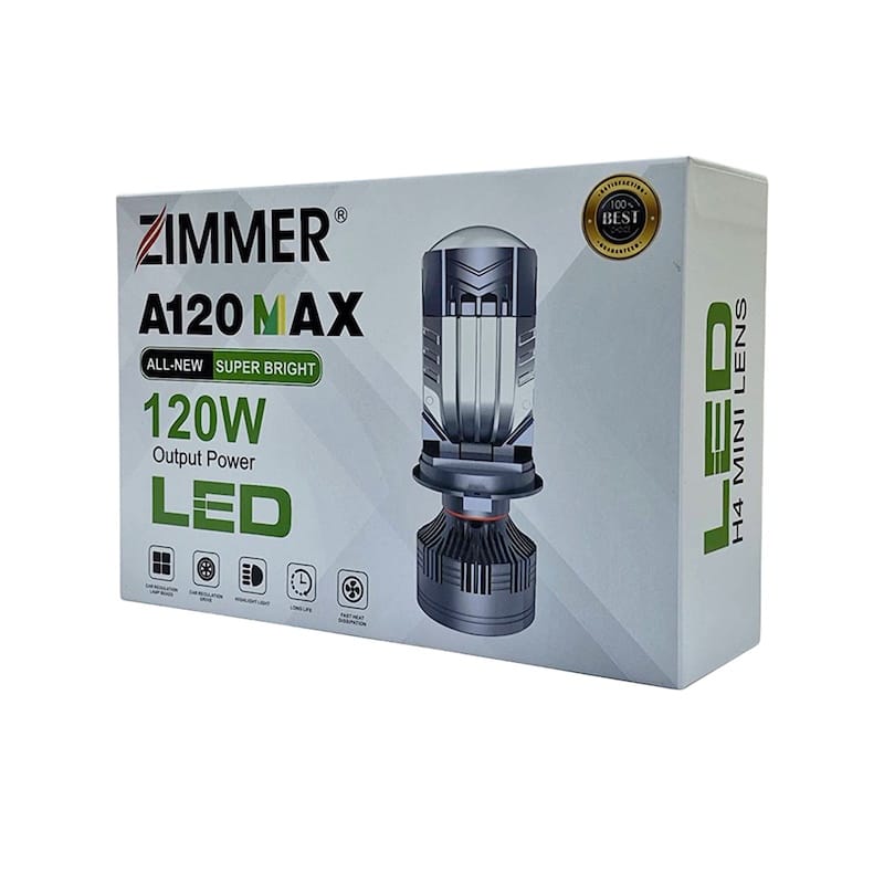 لیست جدید راهنمای پایه لامپ خودروها 84 هدلایت لنزدار H4 زیمر ۱۲۰ وات A120 MAX