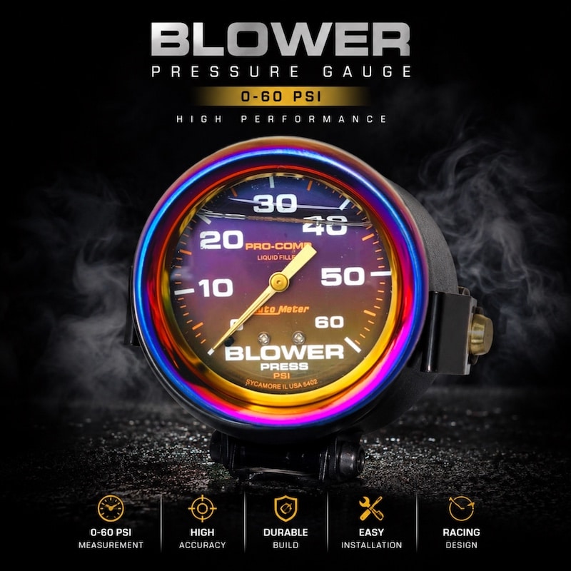 گیج بوست مکانیکی توربو و سوپرشارژر METER اورجینال BLOWER PRESS گیج بوست مکانیکی توربو و سوپرشارژر METER اورجینال BLOWER PRESS