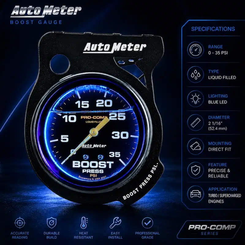 گیج بوست توربو AUTO METER اورجینال 35 PSI
