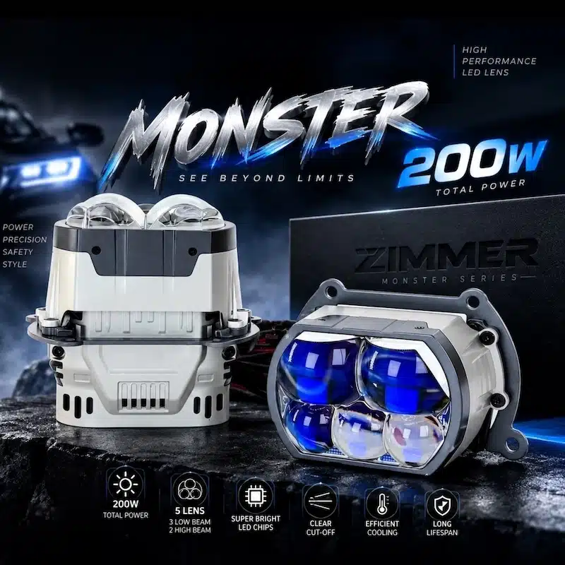 لنز چراغ ۵ لنز مدل MONSTER 200W برند زیمر
